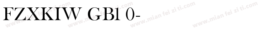 FZXKIW GB1 0字体转换